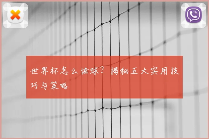 世界杯怎么堵球？揭秘五大实用技巧与策略